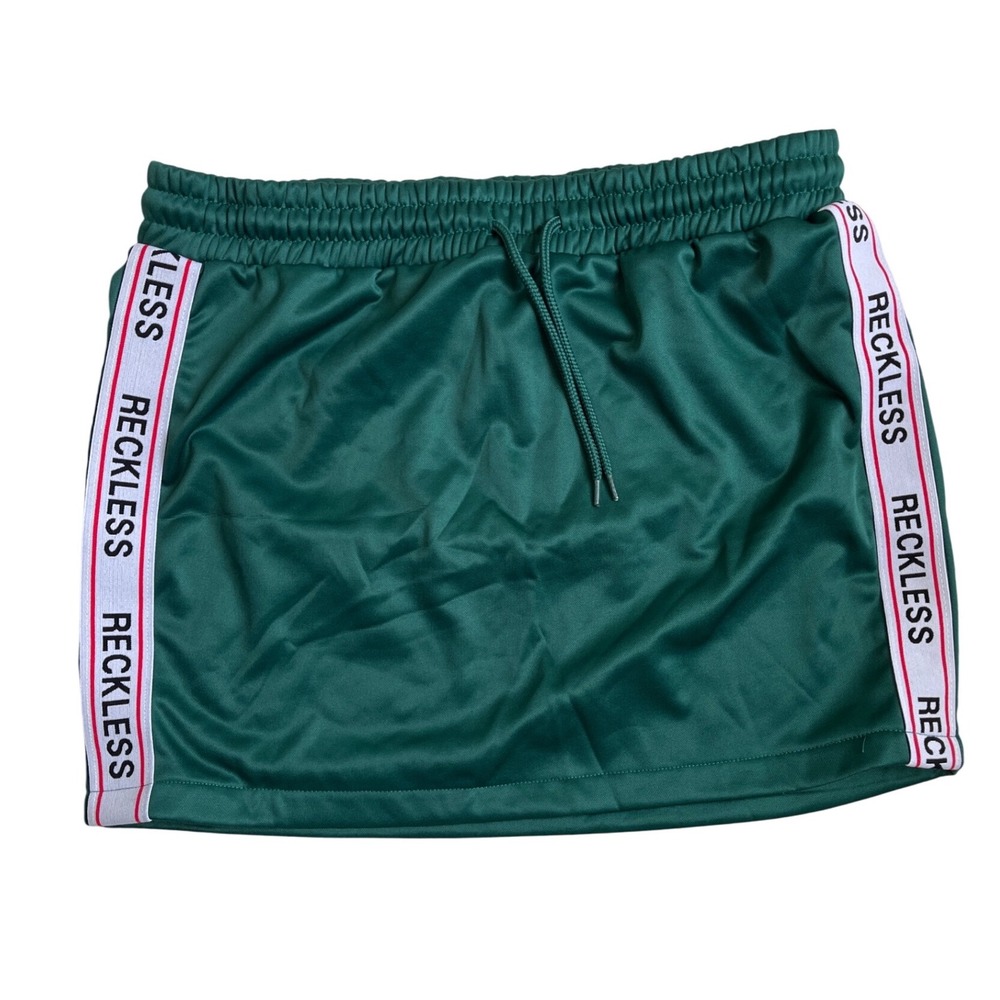 Young & Reckless Green Athletic Side‎ Stripe Track Skirt XL